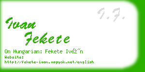 ivan fekete business card